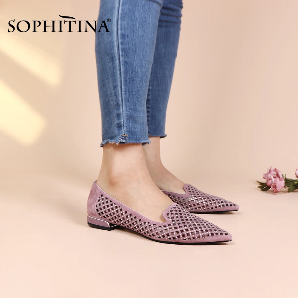 SOPHITINA/Женская обувь на плоской подошве с острым носком Высококачественная