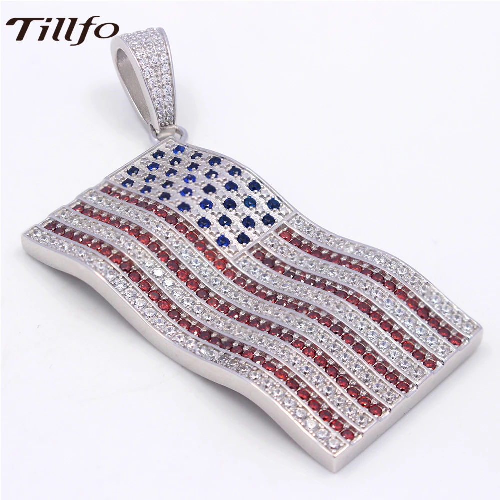 Шарм американский флаг США имитация многоцветный красный голубой драгоценный