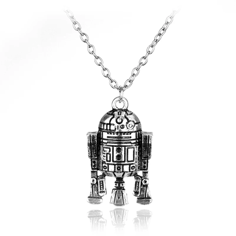 16 Горячая Распродажа Звездные войны 7 робот R2D2 ожерелье модное винтажное Серебро Золото сплав фигурки кулон аксессуары для женщин мужчин вентиляторы подарок - Окраска металла: 16