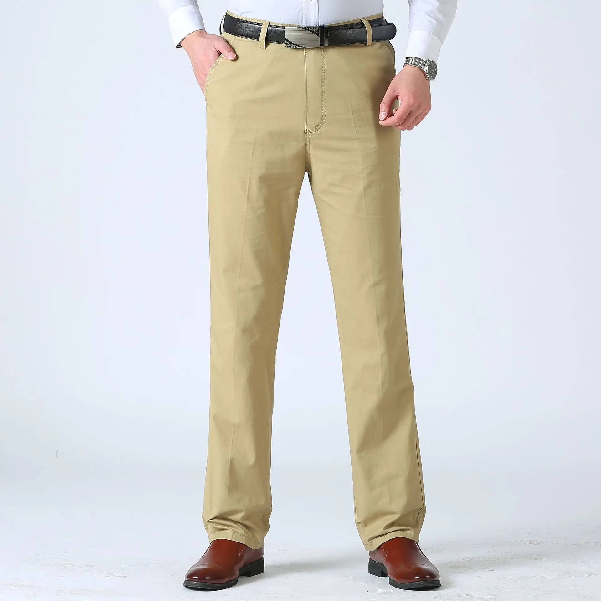 Летний деловой мужской костюм брюки из хлопка удобные модные повседневные