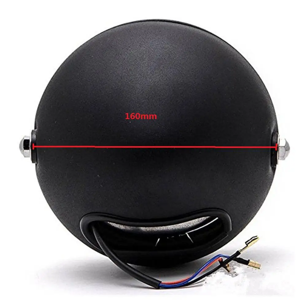 

Universal 12V Metal Motorcycle Round LED Headlight High Low Beam Cafe Racer Projector Head Lamp Refit Assembly Round Headlamp