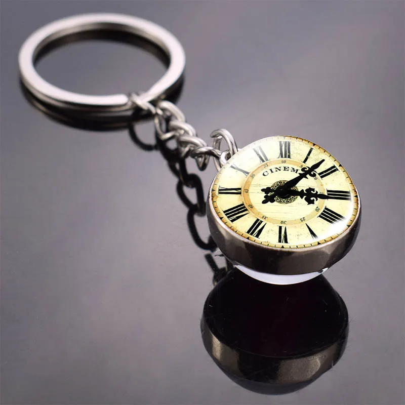 Брелок для ключей ретро с римскими цифрами и арабскими Классический милый брелок