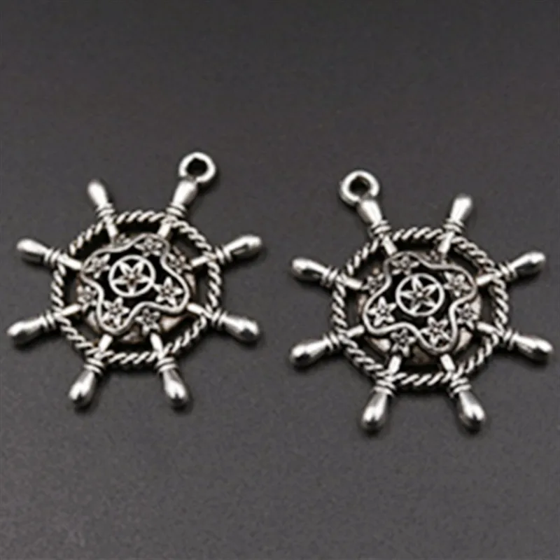 6 шт посеребренный Ретро пиратский корабль руль подвески шармы из сплава DIY иных