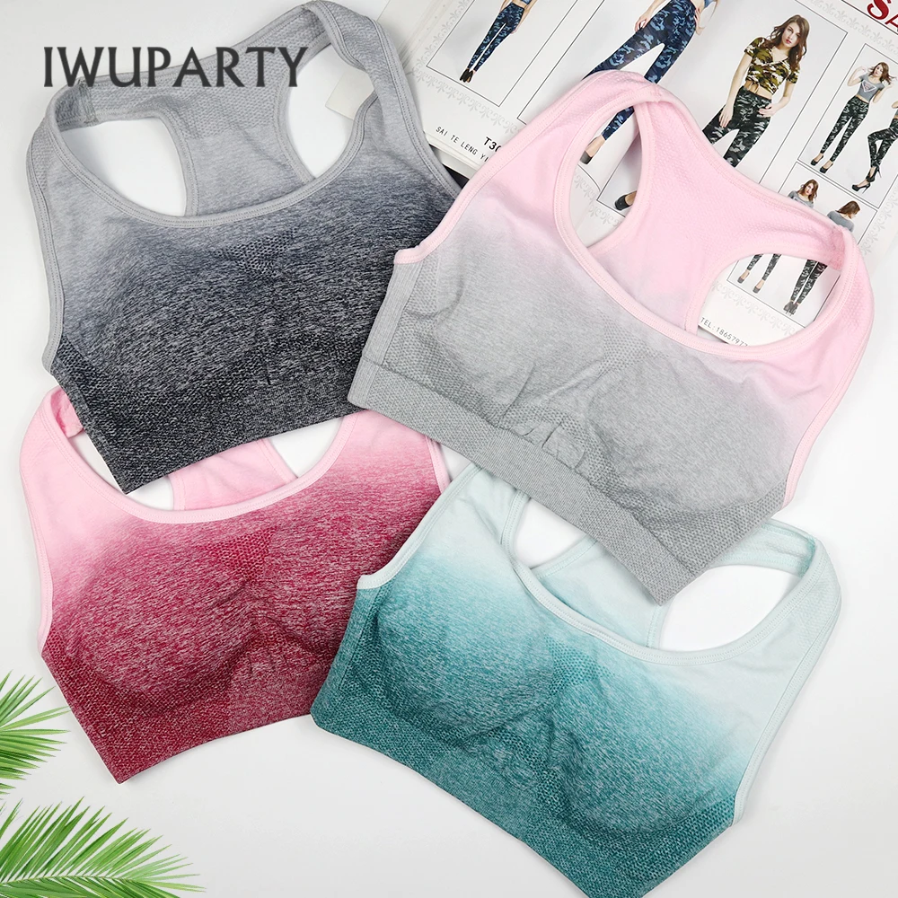 Iwuparty бесшовный бюстгальтер Joga Модный женский спортивный топ бюстгальтеры для