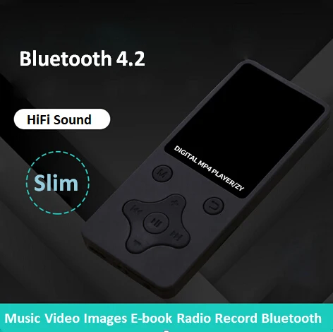 MP4 плеер Bluetooth портативный медиа музыкальный плеер Поддержка 32 Гб TF карта Запись радио MP4 HIFI без потерь 13 языков