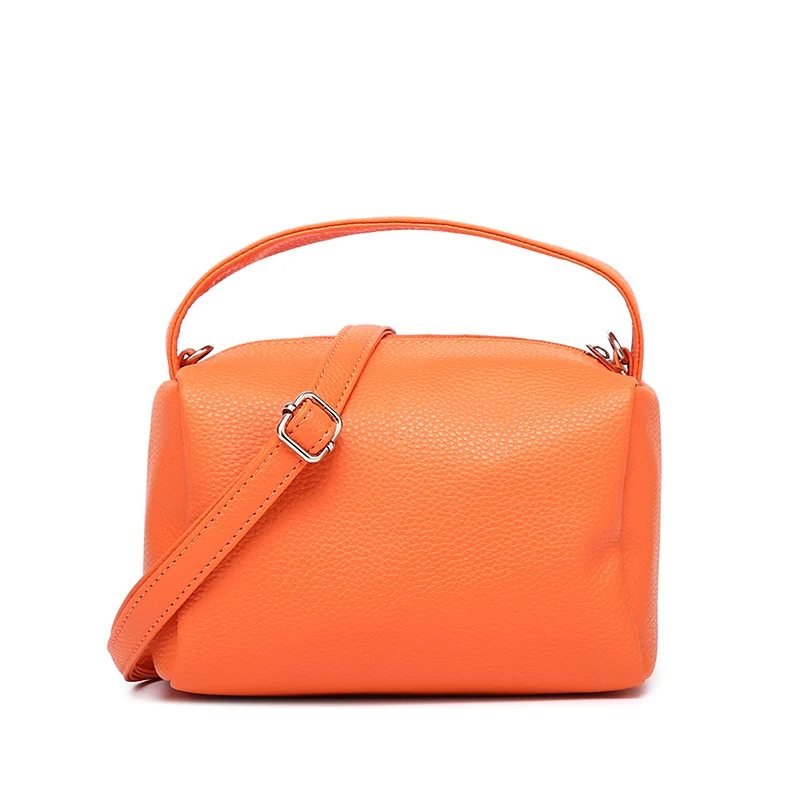 Women Mini Orange Handbags Designer Wristlet Box Bag Lichee PU Leather Shoulder Crossbody Bags Female Casual Purses Sling Bag images - 6