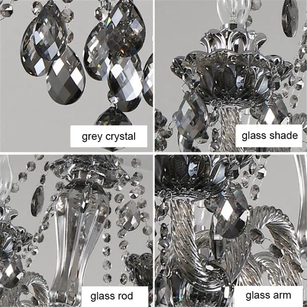 Коньячный дымчатый серый люстра светильник ing светодиодный хрустальные люстры