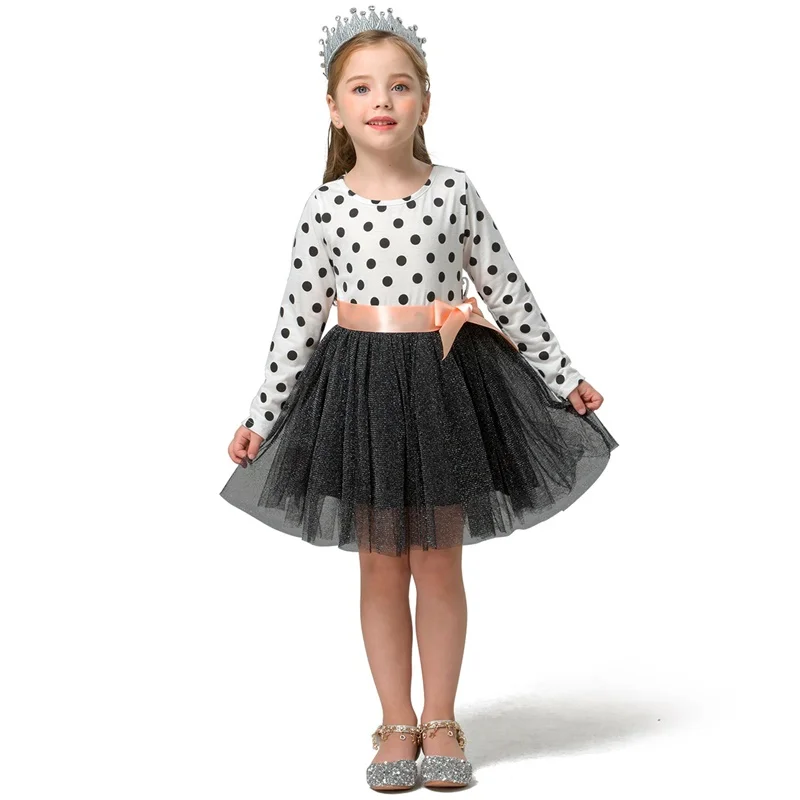 Spring Autumn Long Sleeves Children Girl Clothes Casual School Dress for Girls mini Tutu Kids Party Wear Clothing | Детская одежда и
