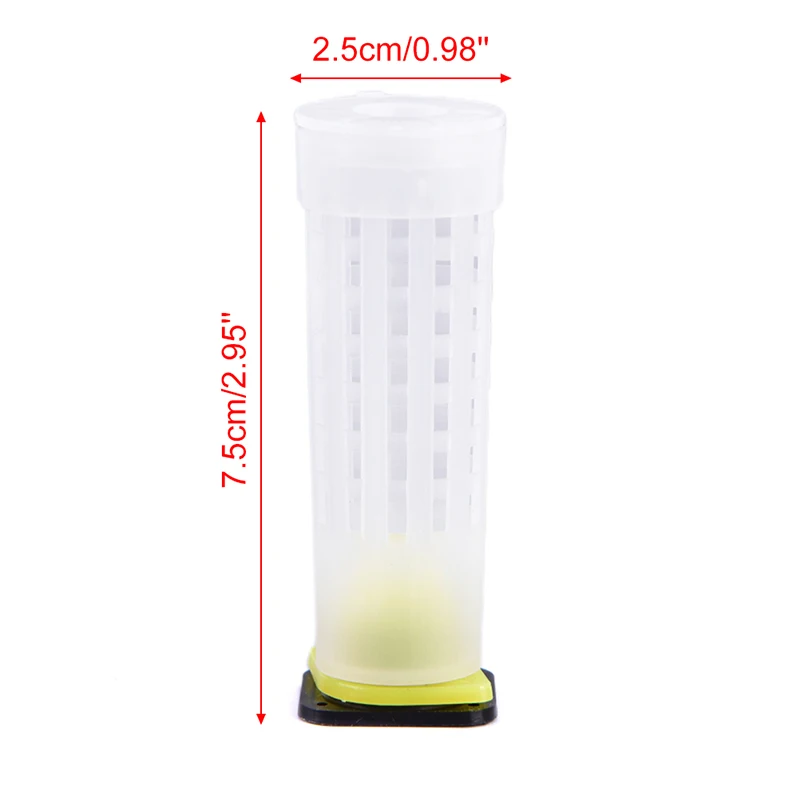 

50PCS Bee Queen Cages Plastic Protective Cover Cage Cell Box Cup Rearing New Bees King Tools Beekeeper Beekeeping Set Beekeeping