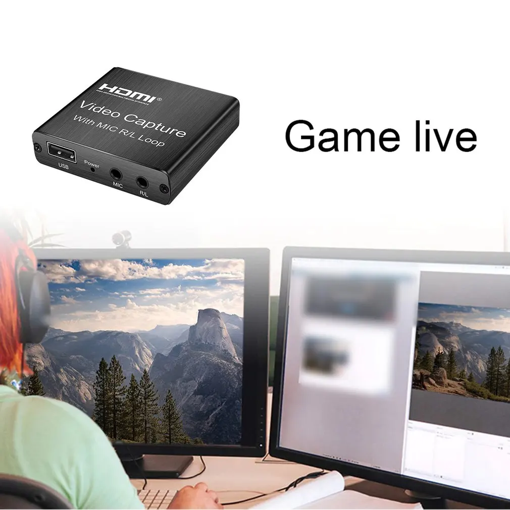 hdmi compatible graphics capture card usb 2 0 3 0 recording box game live streaming mic in audio out phone video recorder free global shipping