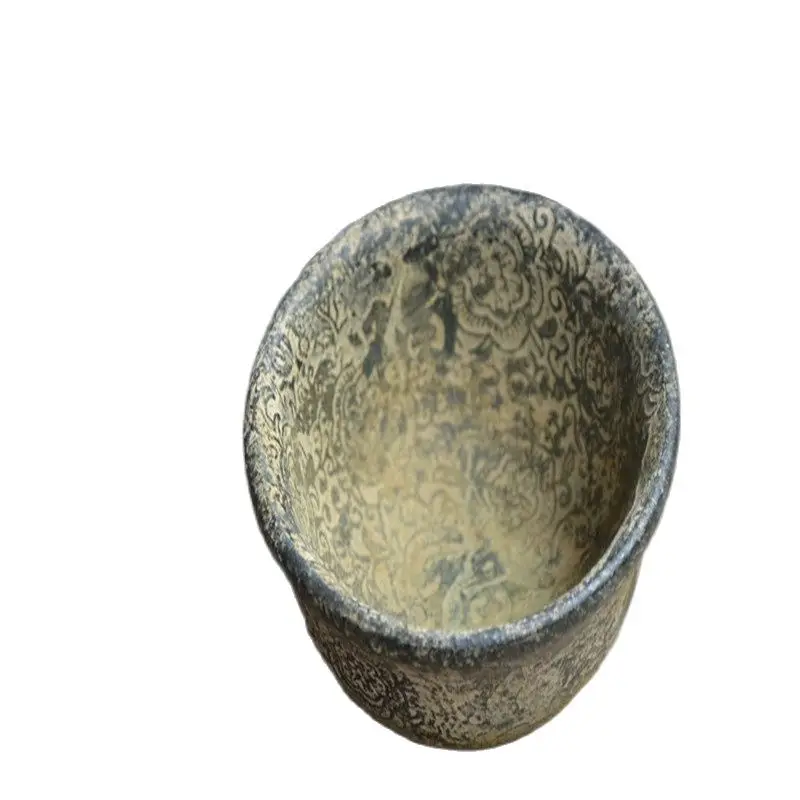 Китайские старые нефритовые чашка украшения Скульптура старых иероглифов и