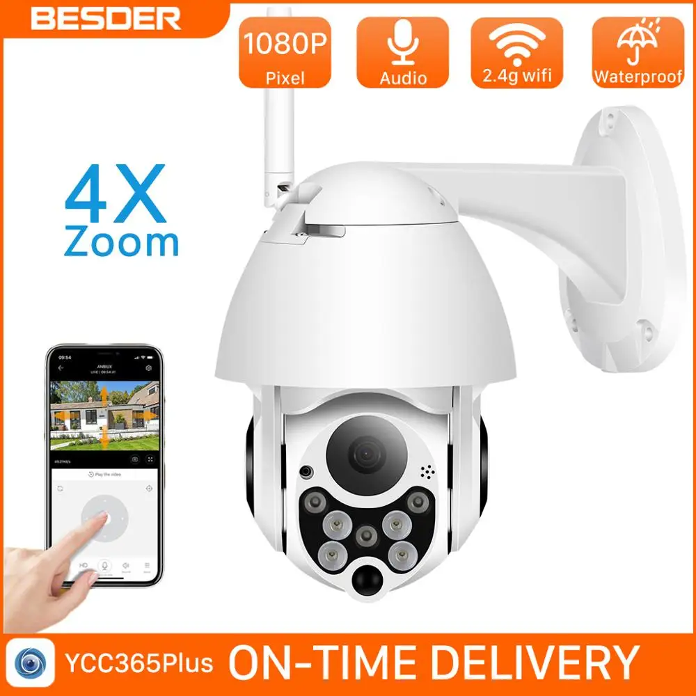 BESDER 1080P PTZ скоростная купольная IP камера наружная водонепроницаемая IP66 WiFi