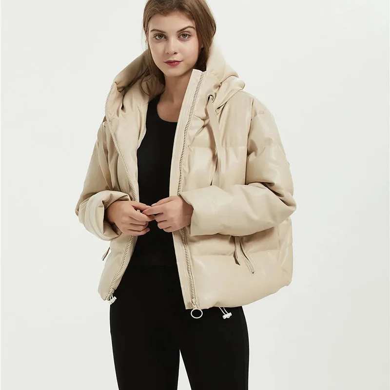 Parkas Women Thicken Women Cotton Jacket 2021New Winter Warm Casual Imitation Leather High Quality Womens Cotton Jackets NBH174