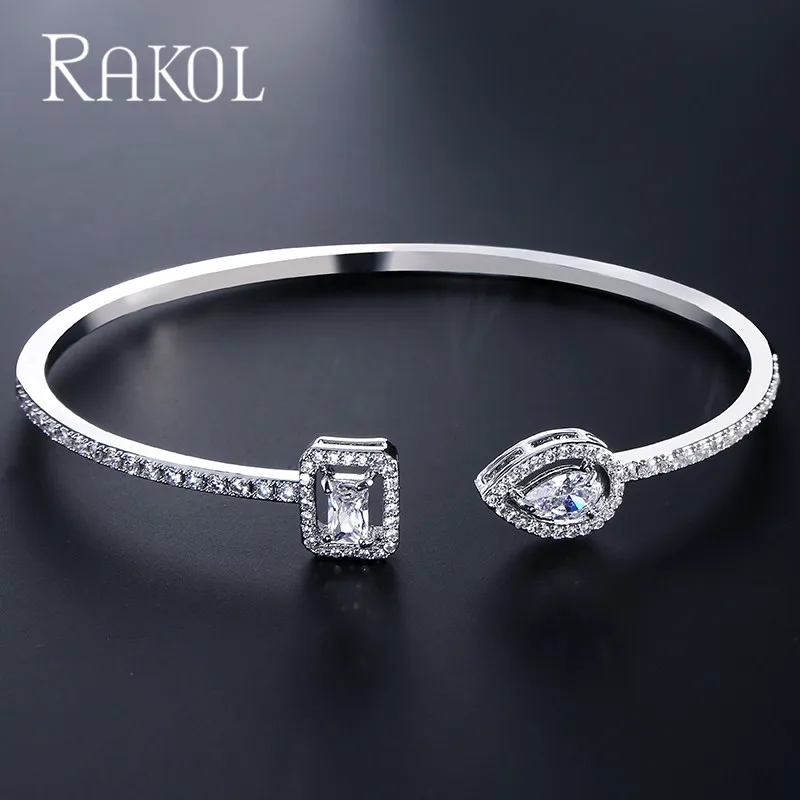 Женский Открытый браслет RAKOL в форме змеи Ювелирное Украшение груши ювелирное