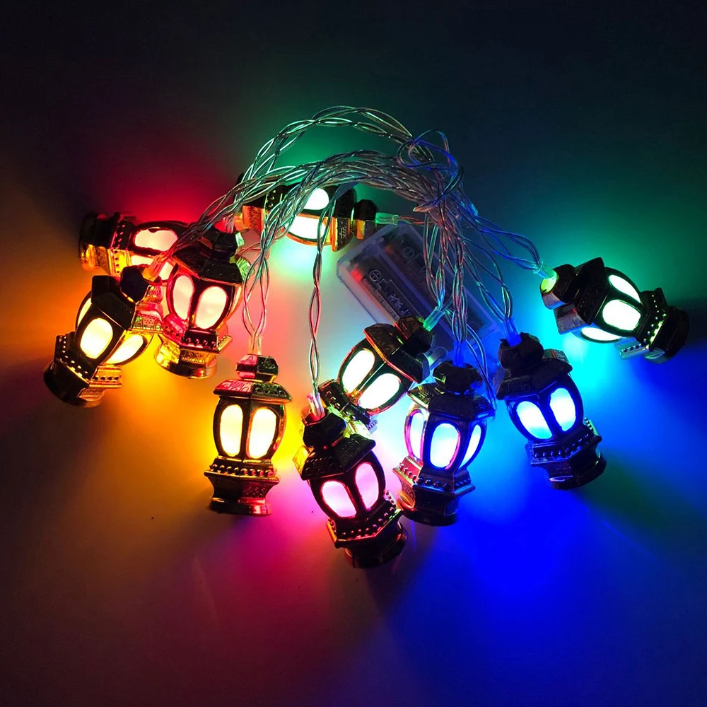 10/20 светодиодная гирлянда в виде замка и Луны ИД Рамадан мусульманское украшение