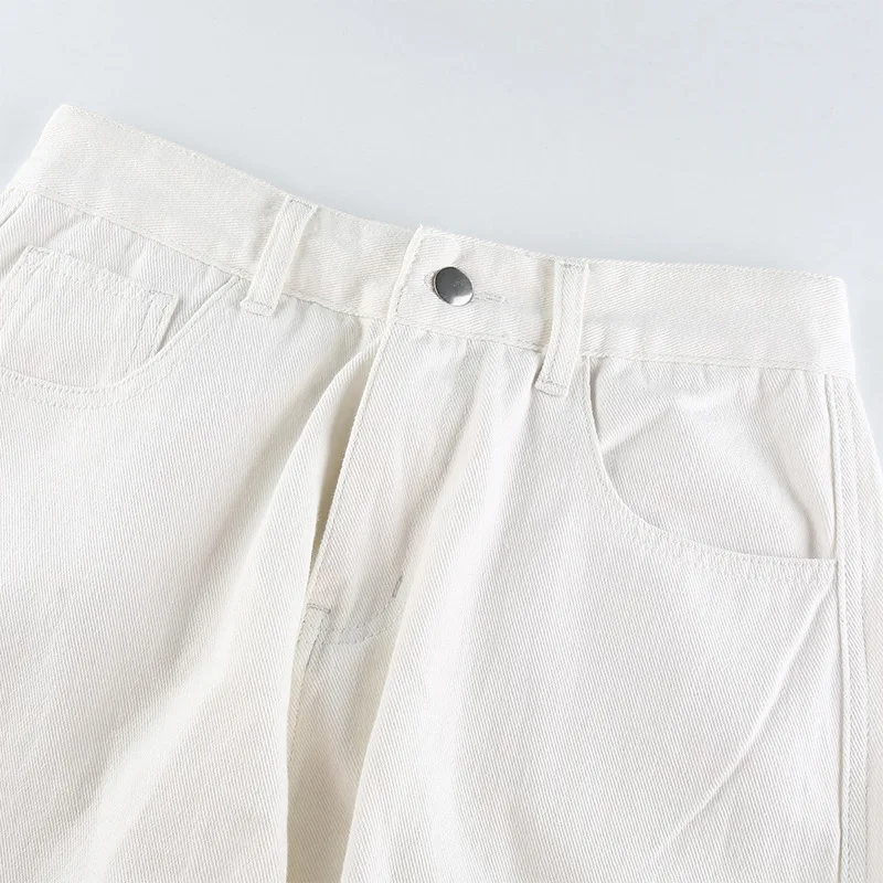 

White Black Blue Bottoms Womens Trousers Pantalon Streetwear High Waist Cargo Pants Women Retro Casual Loose Pockets Zipper