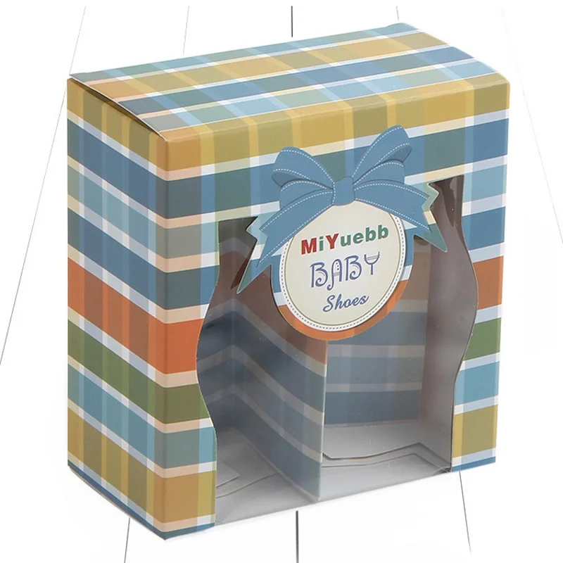 Изысканная бумажная подарочная коробка для хранения детской обуви упаковочная 14