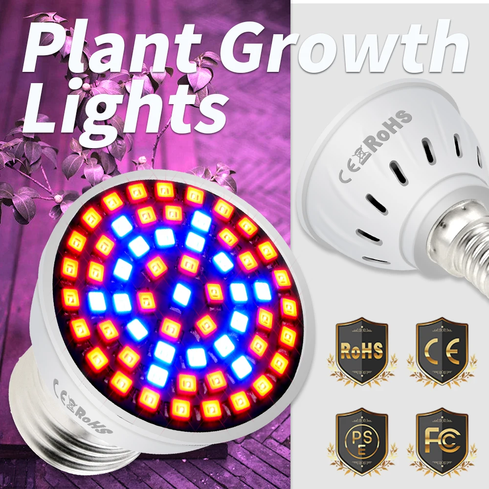 

Grow Light E27 Bulb LED Full Spectrum Plant Lamp E14 Phyto Light 220V GU10 LED Hydroponics Bulb MR16 Growing Lamp B22 5W 7W 9W