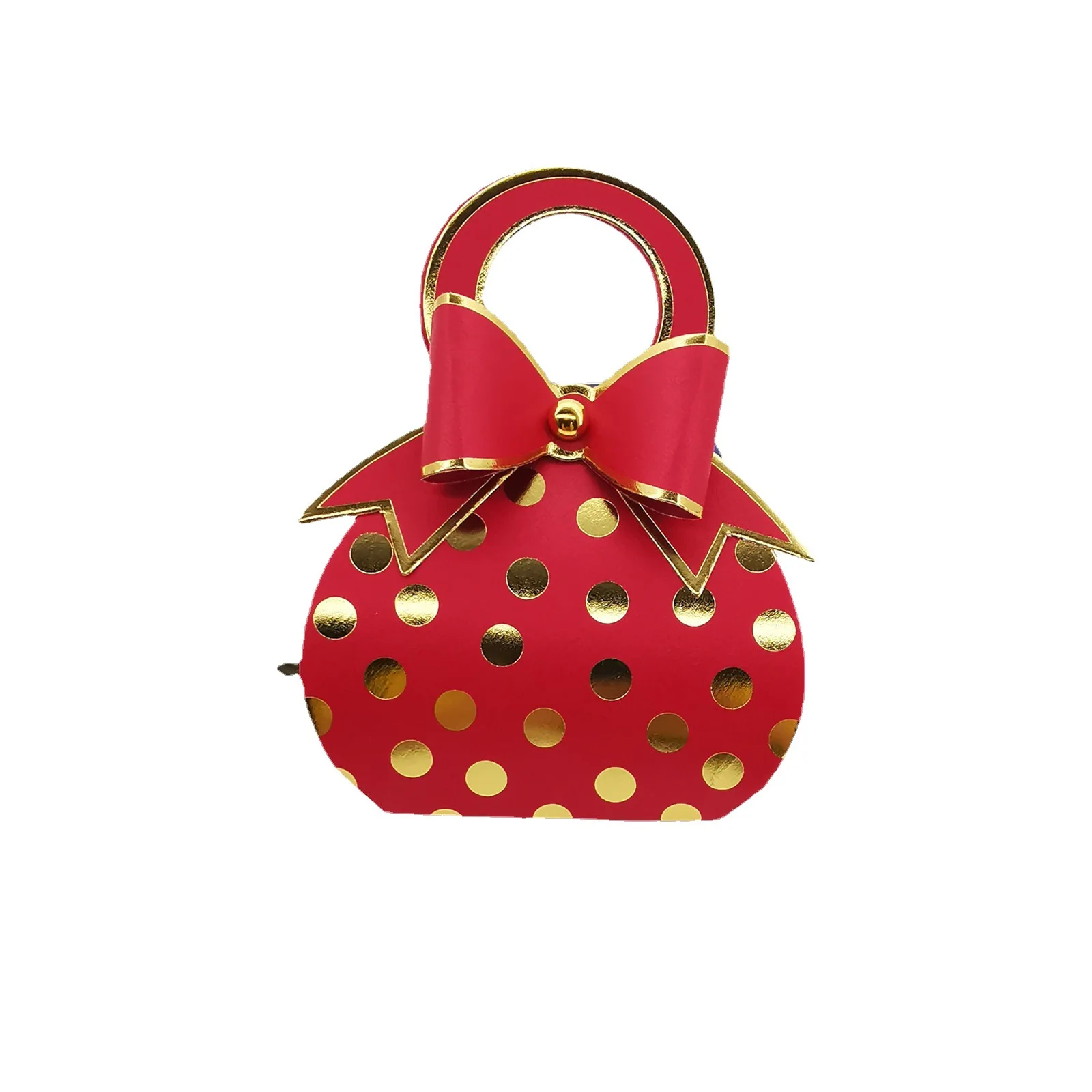 

50pcs/Packs European Style Wedding Candy Box Creative Handbag Bag Dot Candy Gift Box Bowknot Paper Box Bronzing
