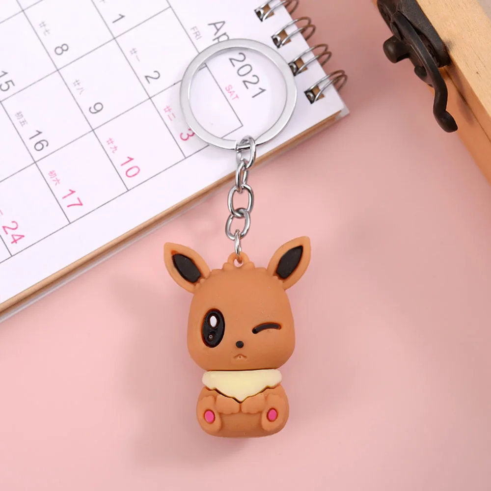 Брелок для ключей с покемоном Eevee Пикачу экшн фигурка TOMY Мультяшные аниме милые
