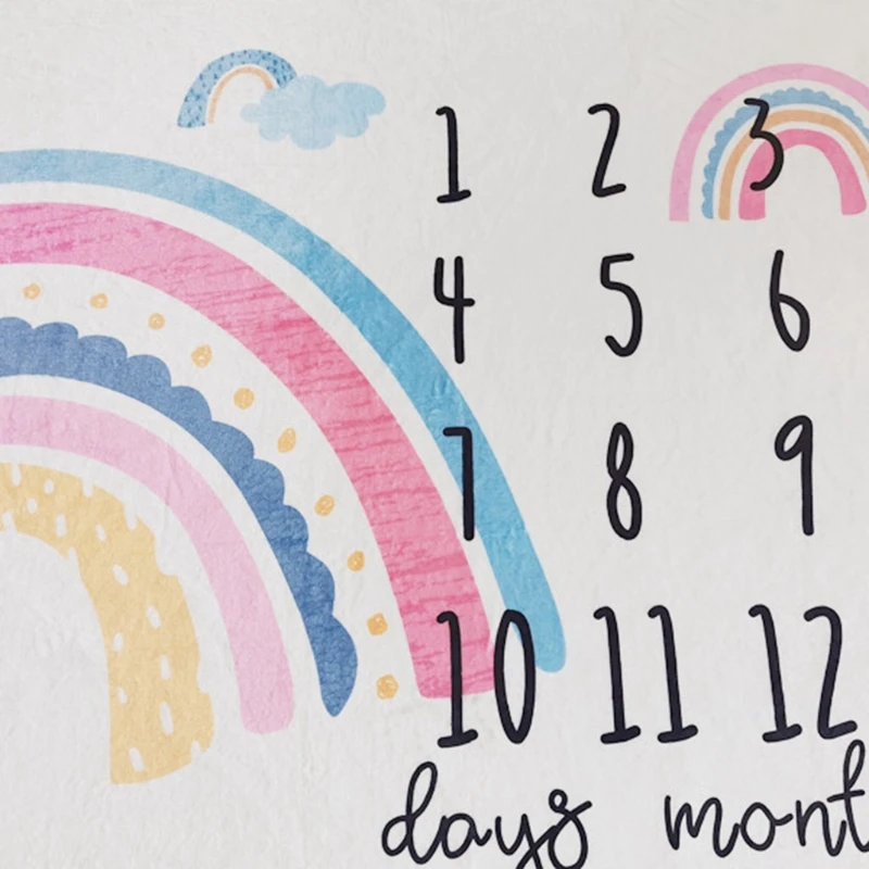 

Baby Monthly Record Growth Milestone Blanket Newborn Photography Props Accessories Creative Background Cloth Infant Gifts DXAD