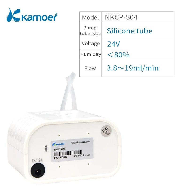 Kamoer NKCP перистальтический насос мини дозировочный насос 24V microdispensing машина завалки регуляцией расхода - Напряжение: NKCP-S04