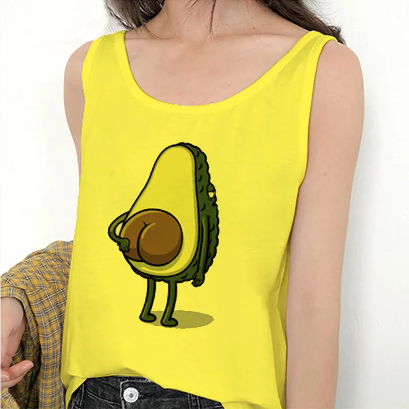 Майка женская с майка принтом авокадо пикантный Топ в стиле Харадзюку