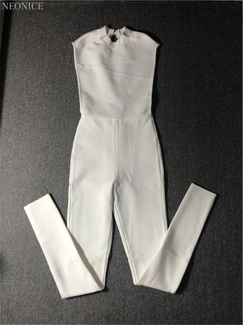 Новинка 2019 женские эластичные бандажные комбинезоны облегающий ночной клуб