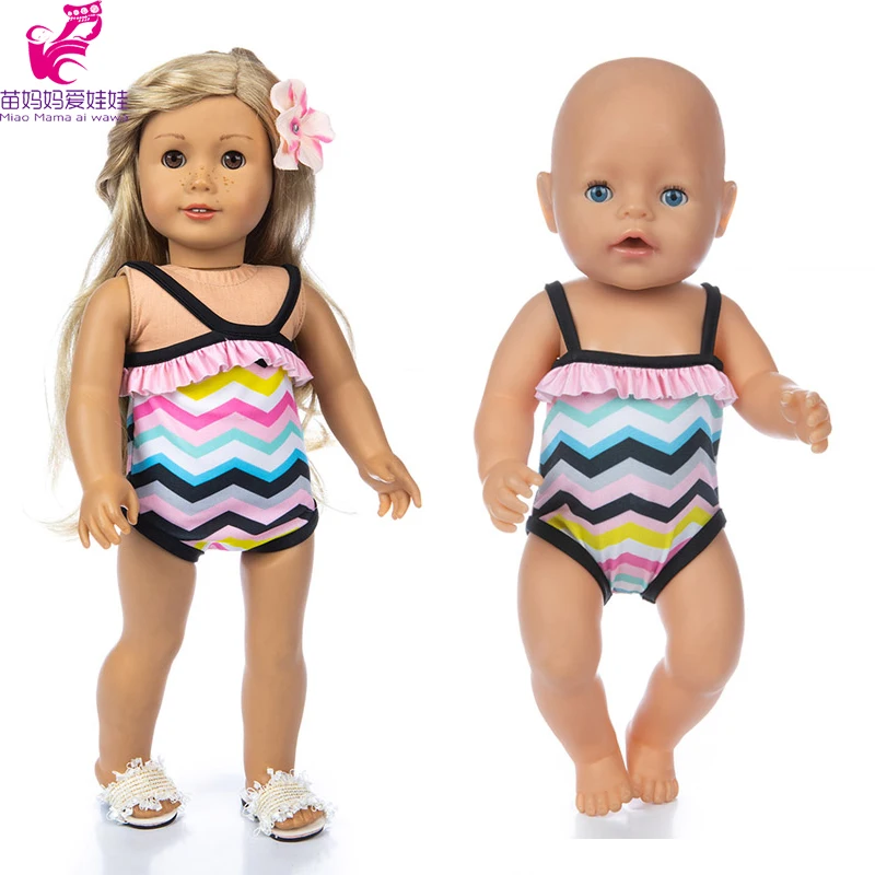 Купальник бикини в полоску для новорожденных размер 43 см 18 дюймов американский Og