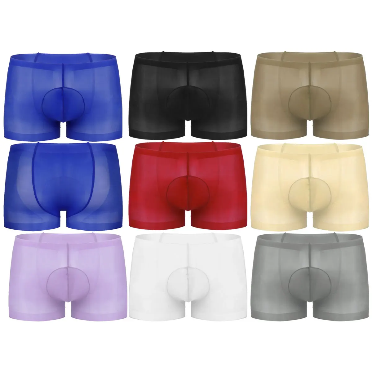 

Mens Boxer Ultra Thin See Through Sheer Lingerie Front Bulge Pouch Underwear Stretchy Stocking Boxer Briefs Shorts Panties