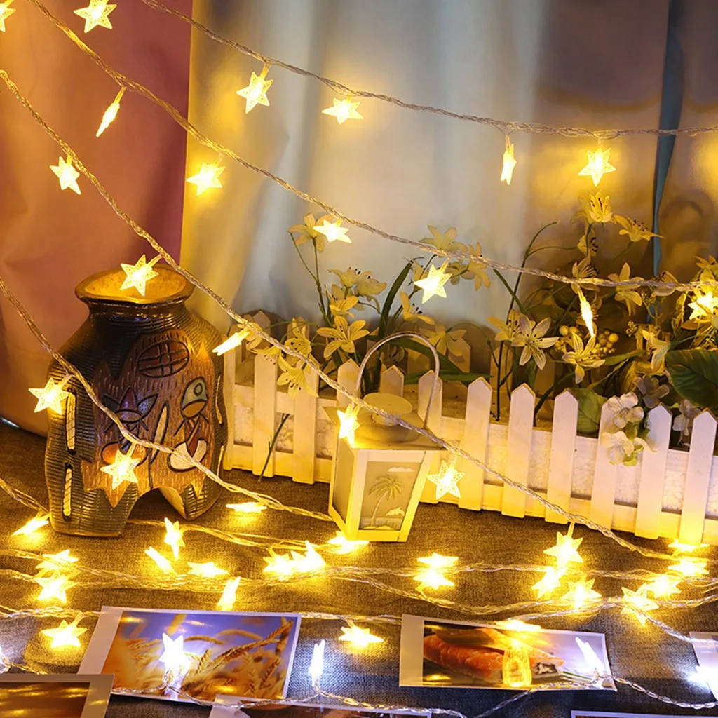 5M 40LED пятиконечная звезда светильник строка Свадебные для рождественской