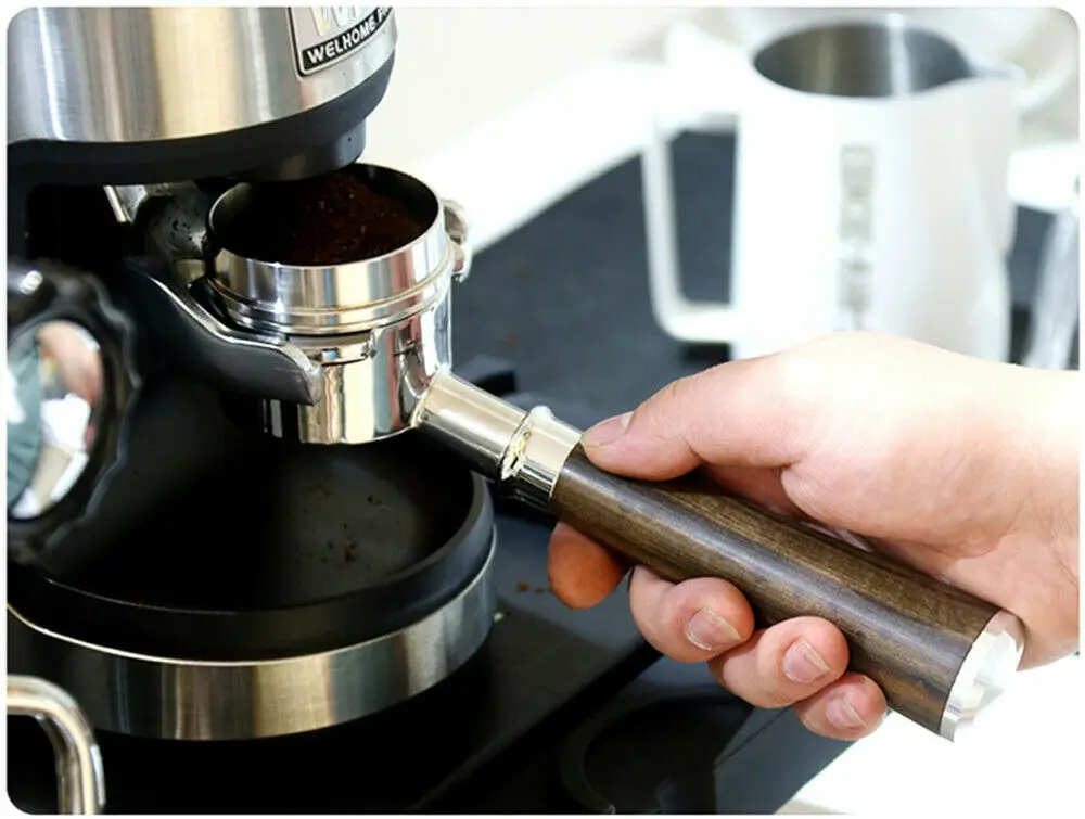 High quality wooden handle Stainless Steel 54MM Portafilter Coffee Bottomless For Barista Express Espresso Machine 870/878/880 | Дом и сад