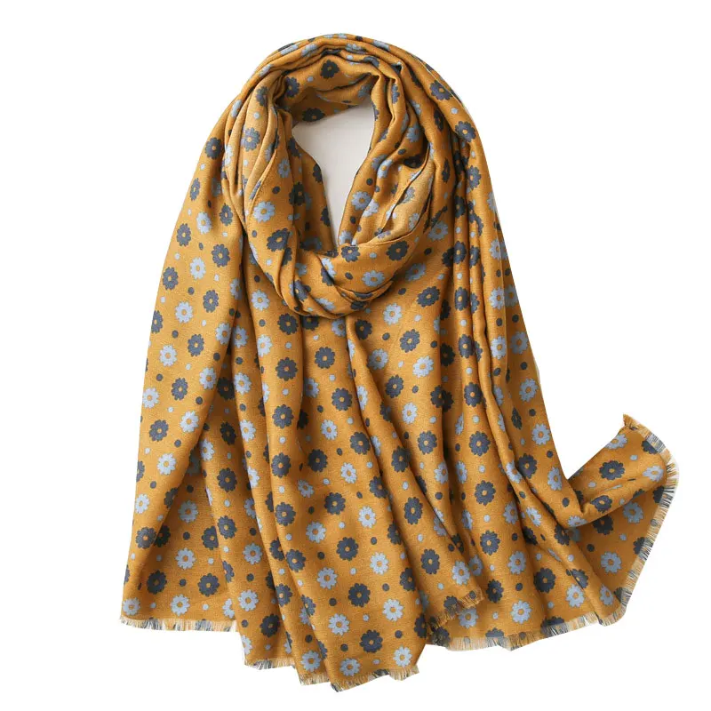

2021 Женская Мода Цветочная вискозная шаль шарф леди высокое качество Пашмина, палантин пончо мусульманский хиджаб платок дамские шарфы