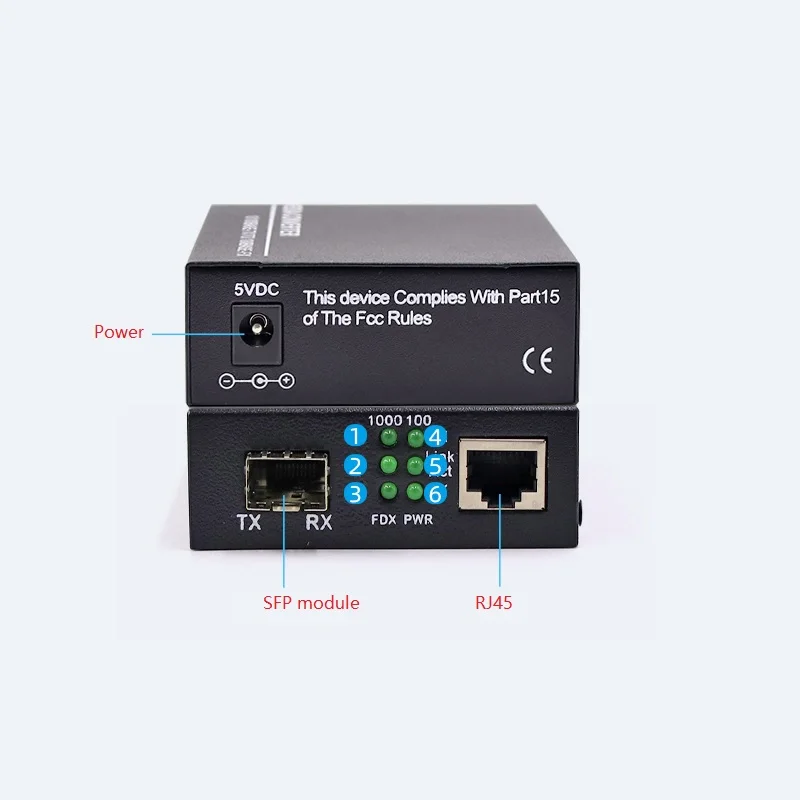 Гигабитный/1000 м двойной кабель LC SFP 1 Ethernet-порт оптическое волокно конвертер