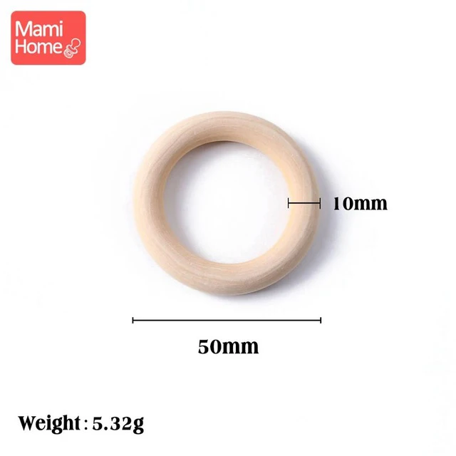 50mm Mamihome, 50 шт., кленовое дерево, кольцо, гладкая поверхность, натуральное дерево, Прорезывание Зубов, для детей, сделай сам, деревянное ожерелье, аксессуары для рукоделия - Цвет: 50mm