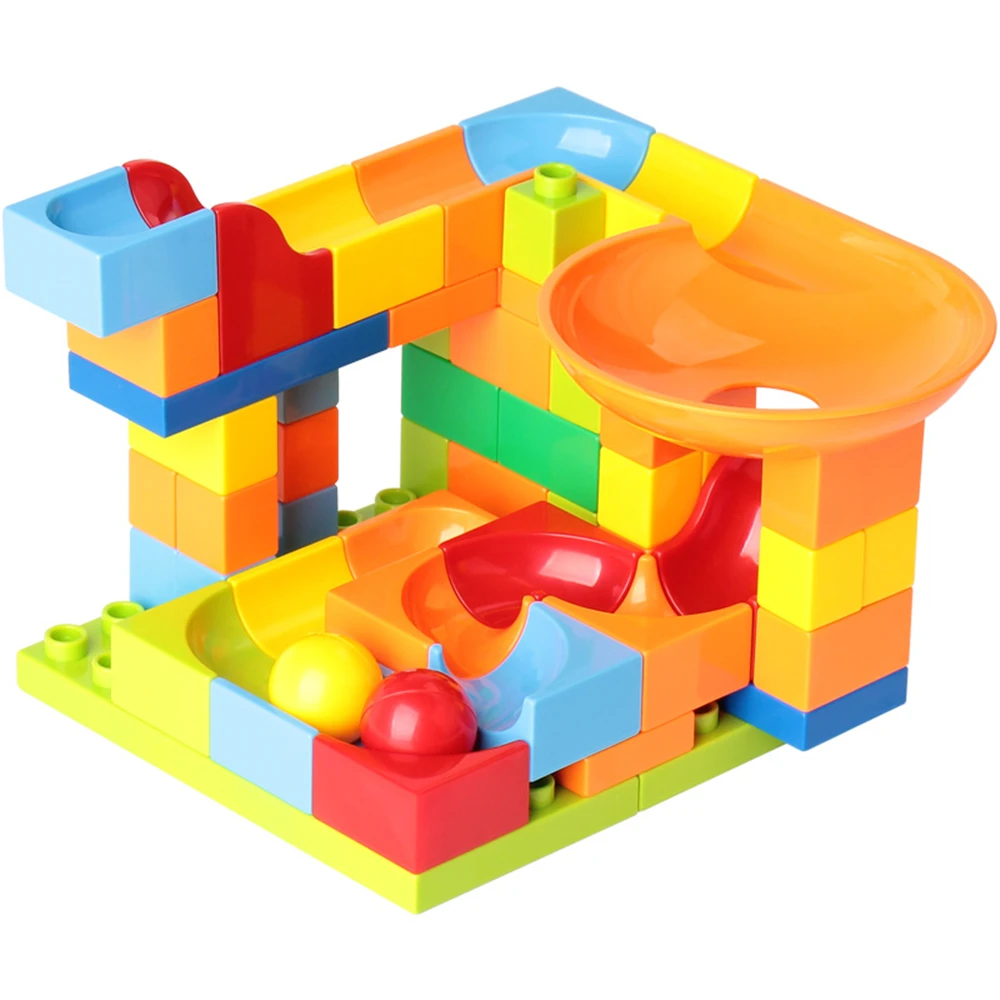 52pcs Race Run Big Size Building Blocks Funnel Slide Compatible Bricks Sets DIY Educational Brick Toys For Children | Игрушки и хобби