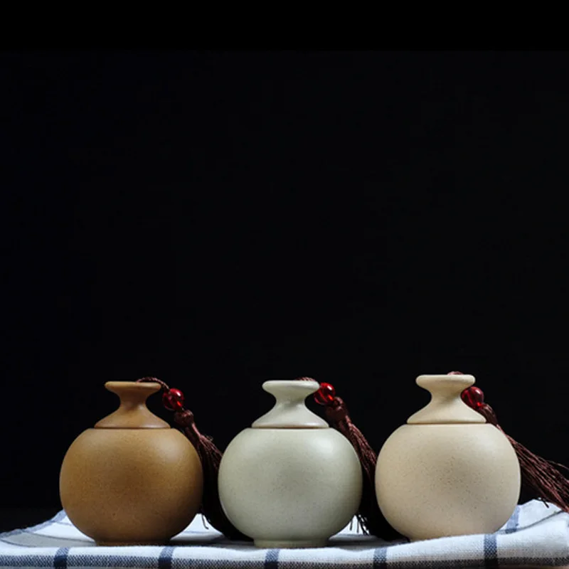 

Mini ceramic tea can small powder can ceramic sealed high-end travel tea can tea storage canister set kitchen tea container