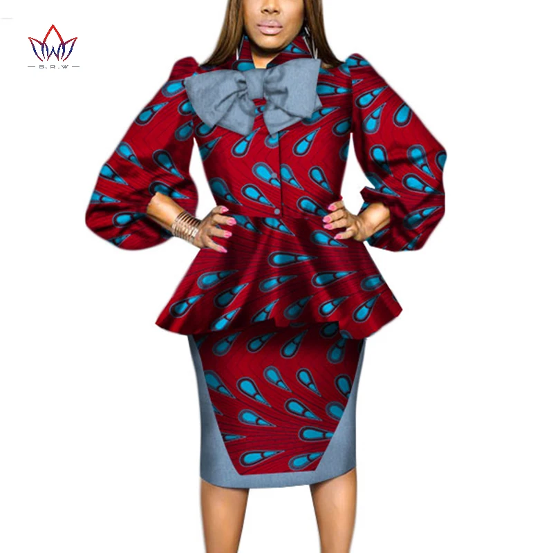 Африканская одежда Женские топы из Анкары комплект двух предметов с длинным