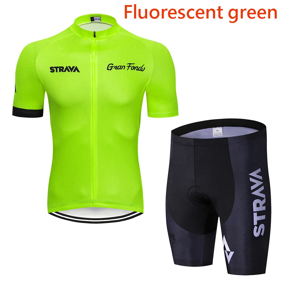 6 Одежда STRAVA для велоспорта, короткий рукав, набор, быстросохнущая Мужская одежда для велоспорта, летняя одежда для велоспорта, комплекты из Джерси для горного велосипеда, шорты, костюм - Цвет: 6