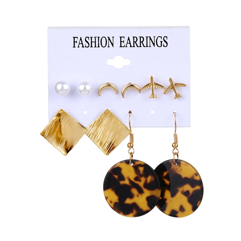 IFMIA геометрические акриловые серьги с леопардовым принтом модный Комплект