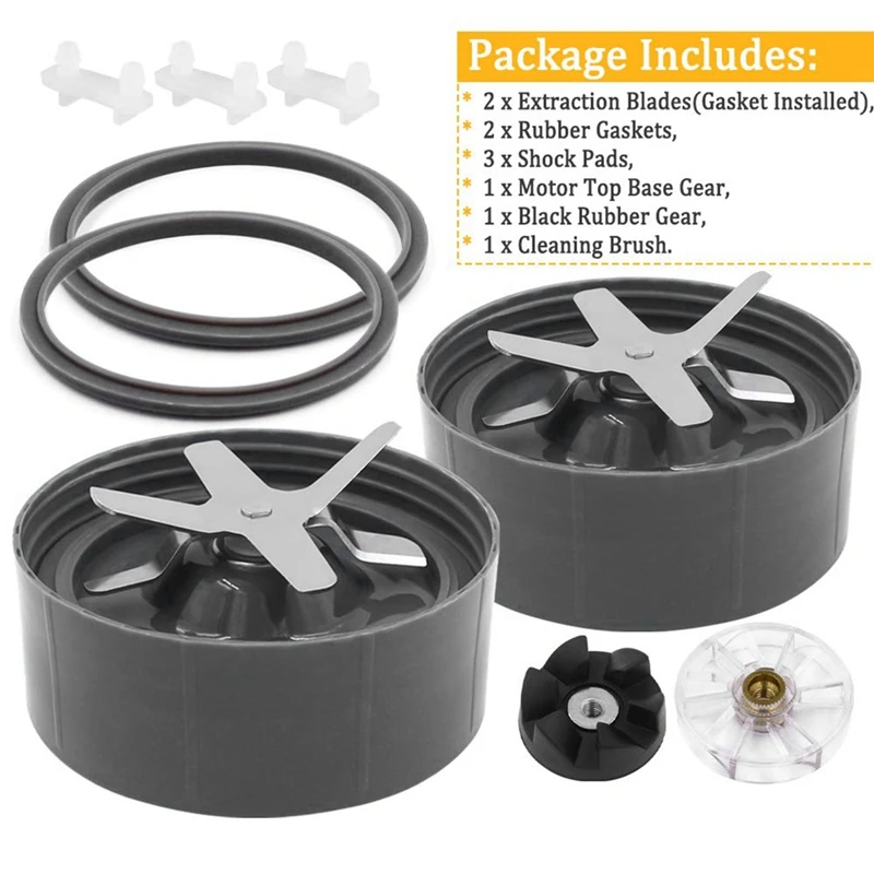 

Extractor Blades Replacement Parts for NutriBullet 600W 900W Blender Model Come with Shock Pads and Base Gear