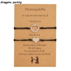 День матери браслет Нержавеющаясталь полые, в форме сердца воск провод плетеный браслет карта для Для женщин подарок