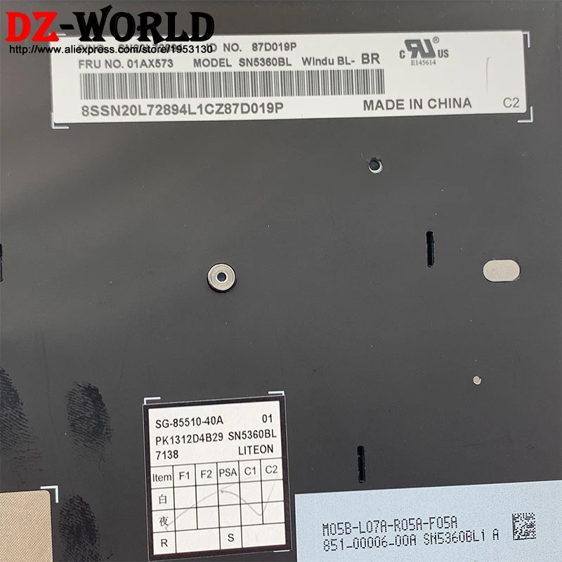 Новая Оригинальная бразильская клавиатура с подсветкой для ноутбука Lenovo Thinkpad T470