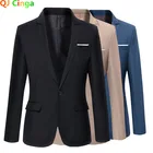 Новый черный мужской костюм QJ CINGA, куртка, пальто, деловой Свадебный Блейзер, мужской деловой костюм, цвет хаки, серый, красный, смокинг