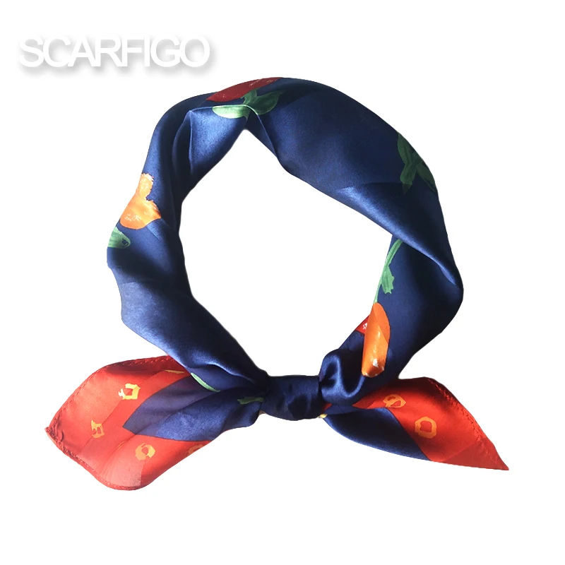 

Шарфы SCARFIGO квадратные шелковые 50*50 см, элегантные женский шарф на шею обручи для волос с цветочным принтом, 2020