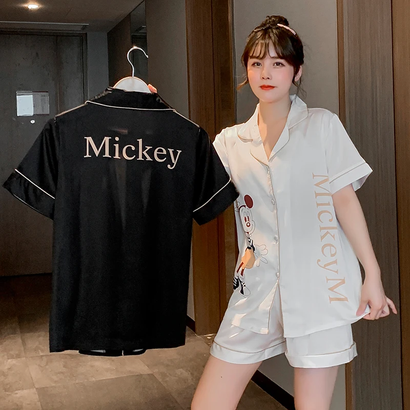 Летняя ночная рубашка с бантом шелковая пижама ледяным принтом сексуальные