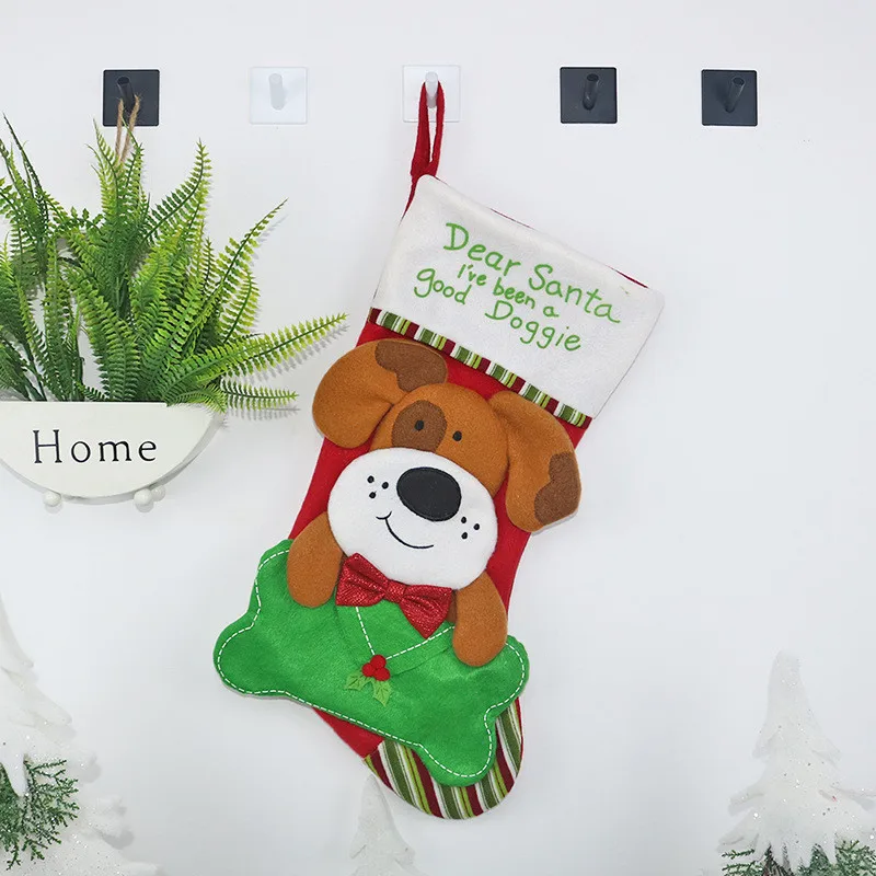 2020 New Cute Cat Dog Envelope Socks Christmas Stockings Year Candy Bag Gift Bags Kids Decorations | Дом и сад