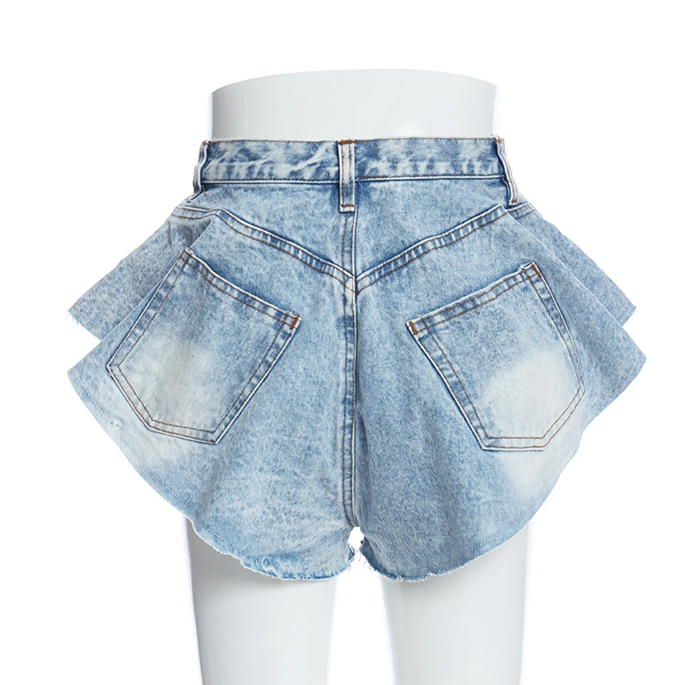 2020 модные широкие летние джинсовые шорты женские джинсветильник светло голубого