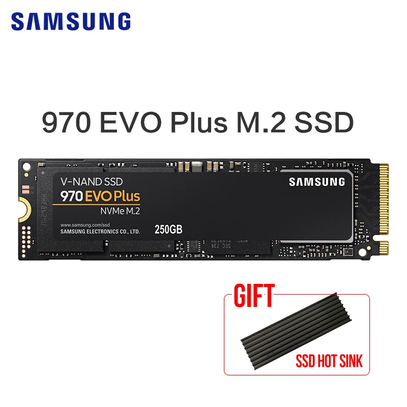 Внутренний твердотельный накопитель SAMSUNG 970 EVO PLUS 500 Гб M.2 SSD NVMe 250 ГБ ТБ TLC 2280