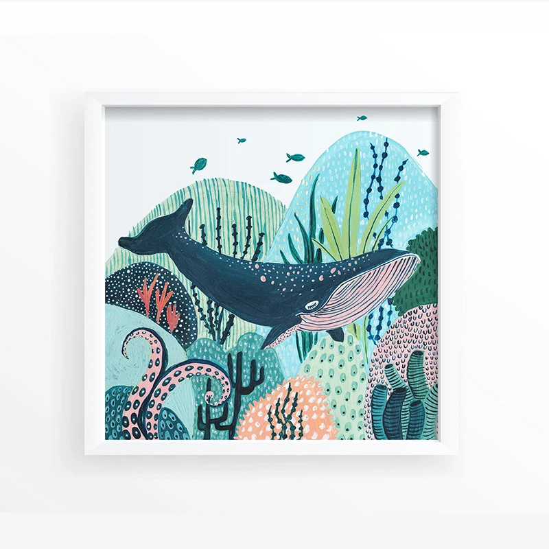 КИТ/с принтом в виде Кита/Детская Wall Art/морской/настенный Декор ванной